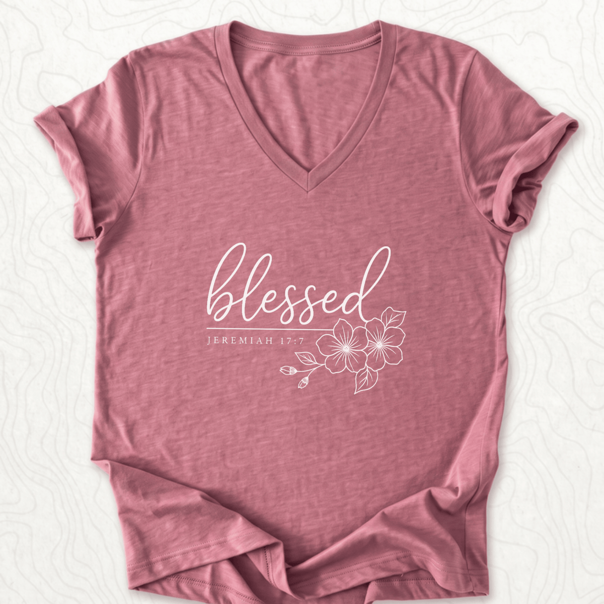 Blessed Jeremiah V-Neck - Heather Mauve