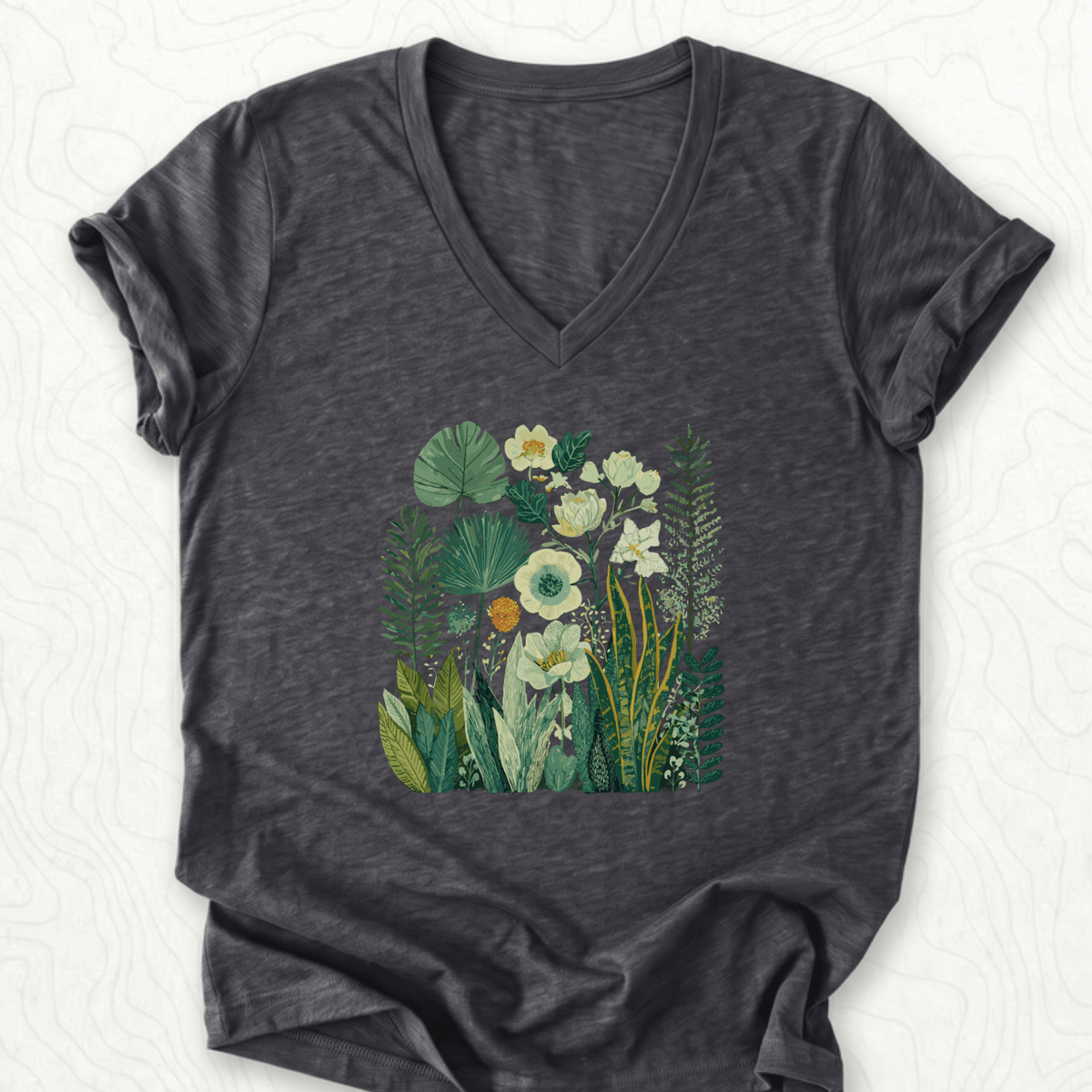 Botanical Garden V-Neck - Dark Grey Heather