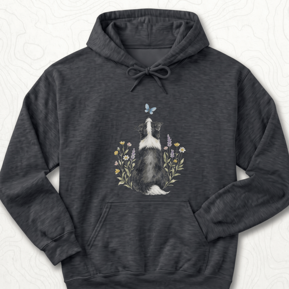 Butterfly Dog Hoodie - Dark Heather