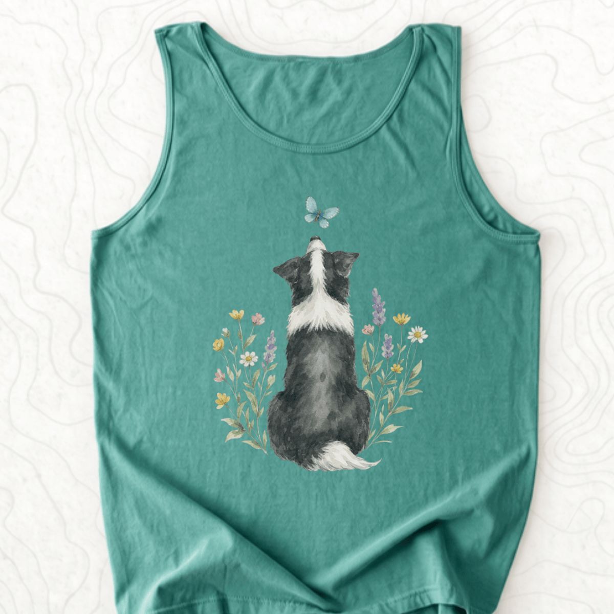 Butterfly Dog Tank Top - Light Green