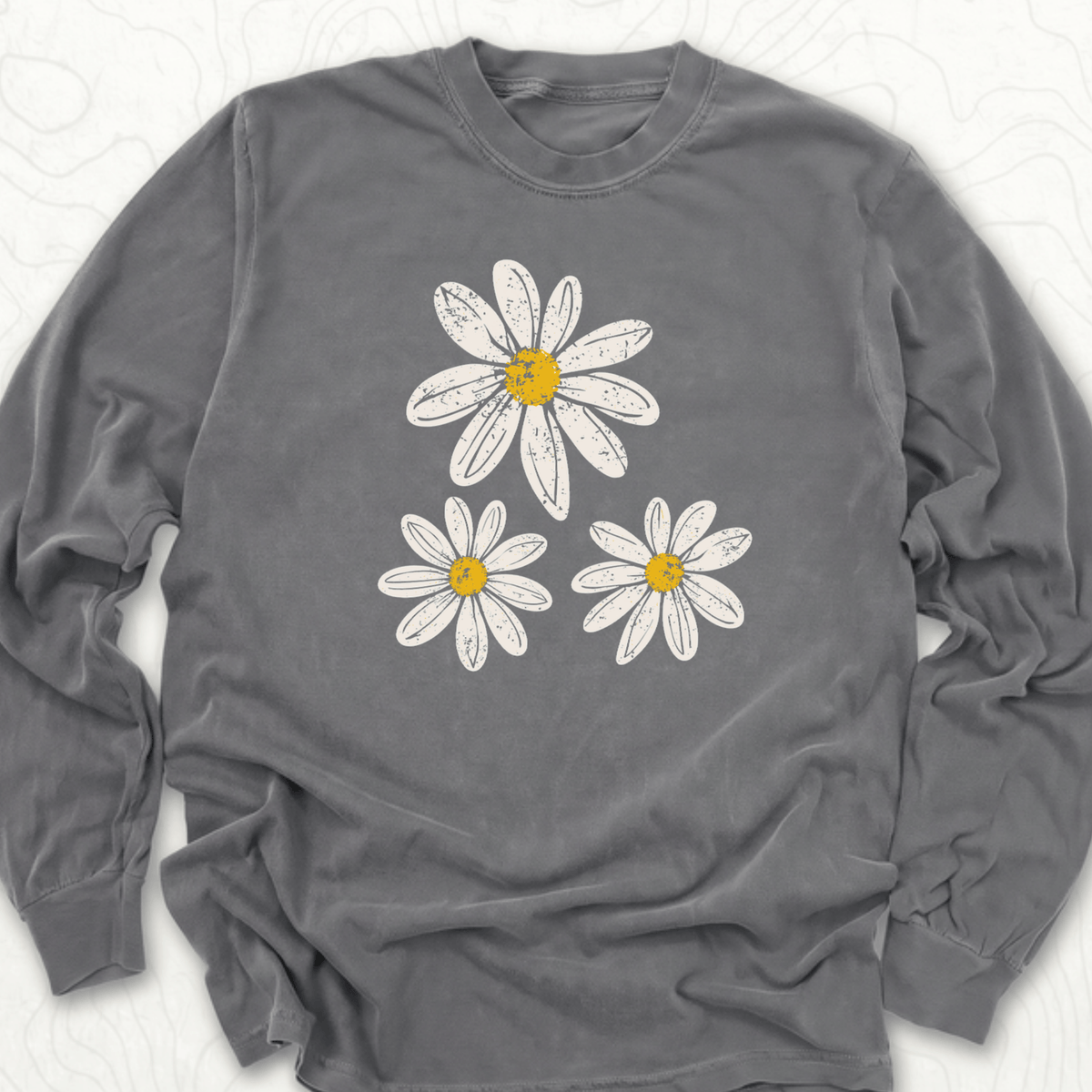Daisy Flowers LS T-shirt - Pepper