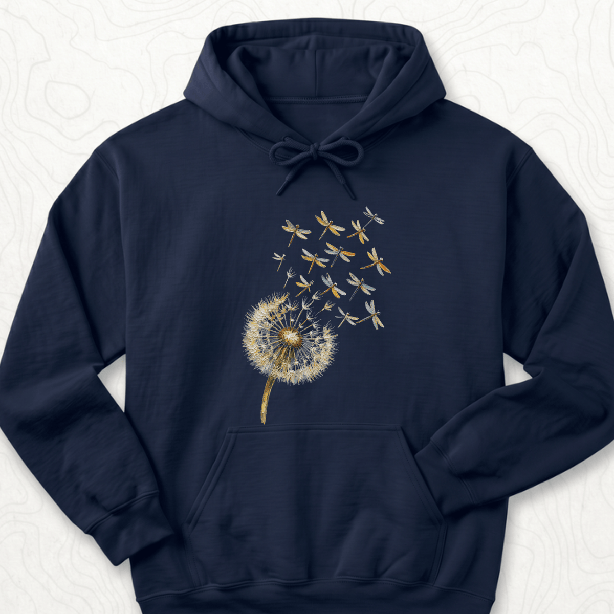 Dandelion Dragonflies Hoodie - Navy