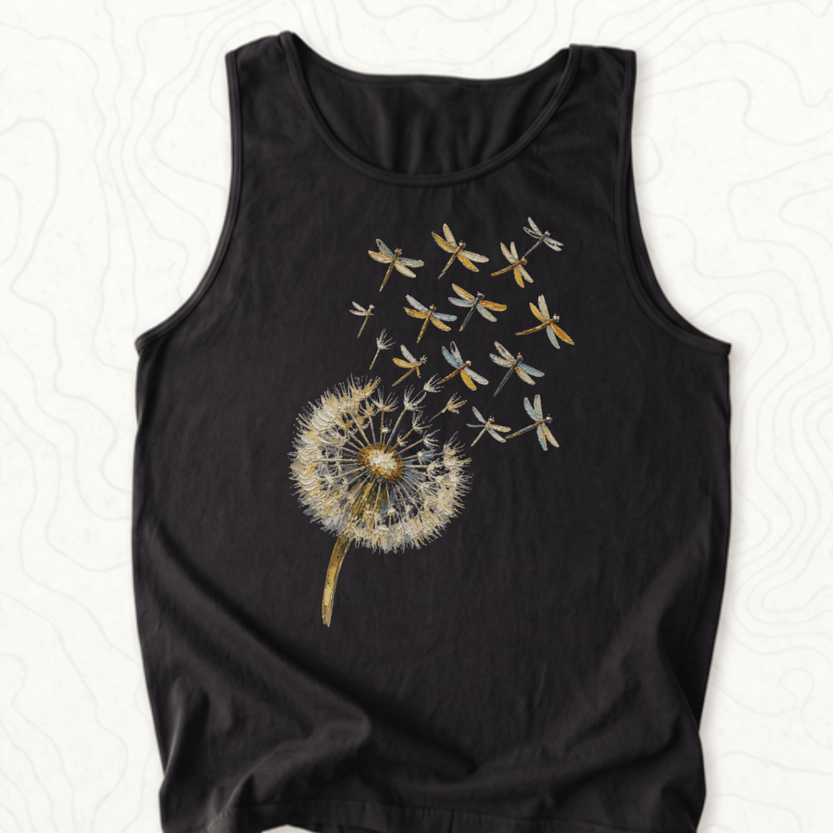 Dandelion Dragonflies Tank Top - Black