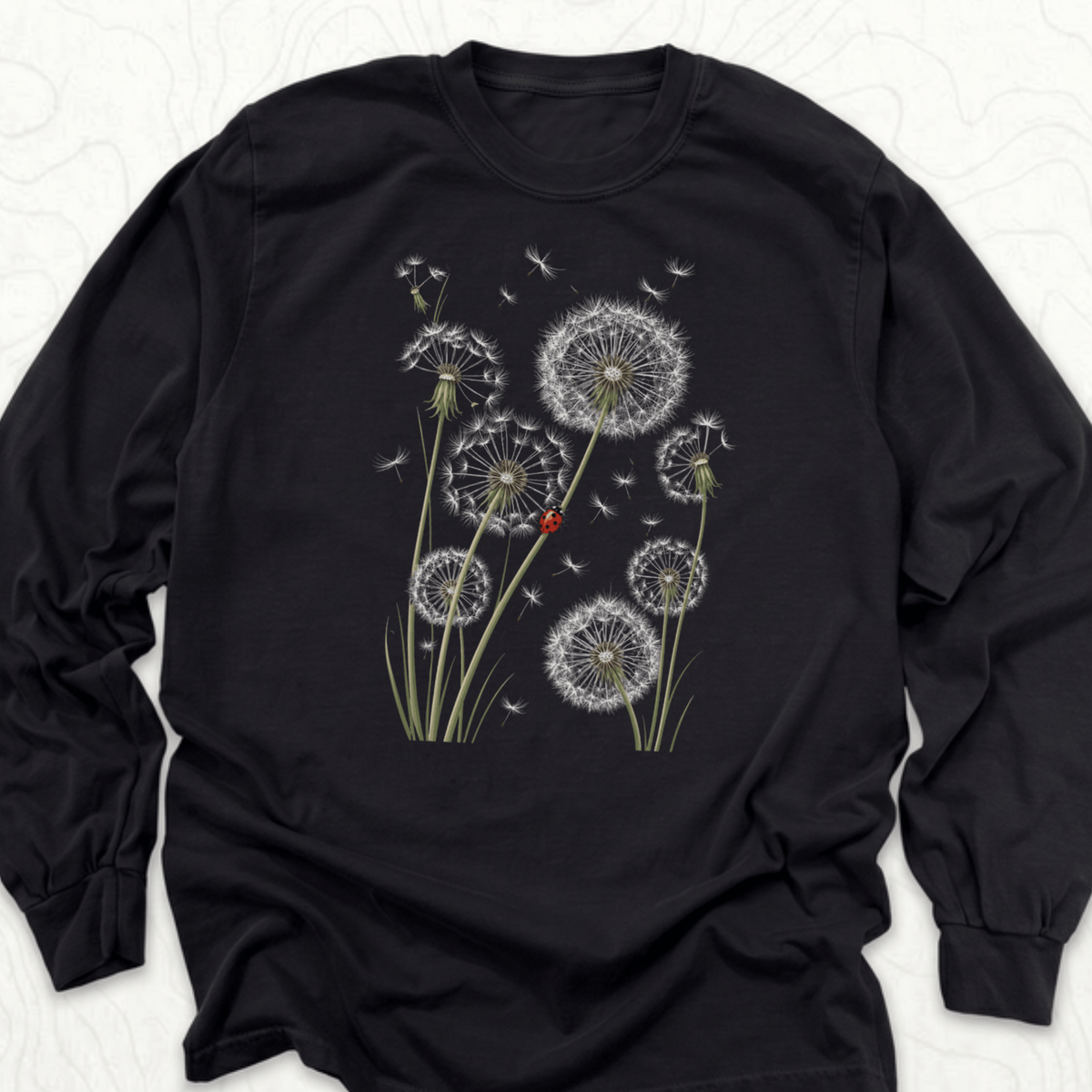 Dandelion Ladybug LS T-shirt - Black