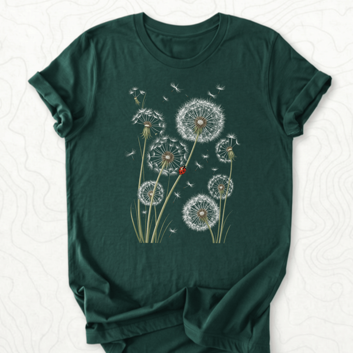 Dandelion Ladybug Tee - Forest