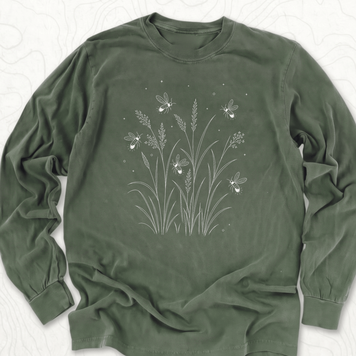 Fireflies Meadow LS T-shirt - Hemp