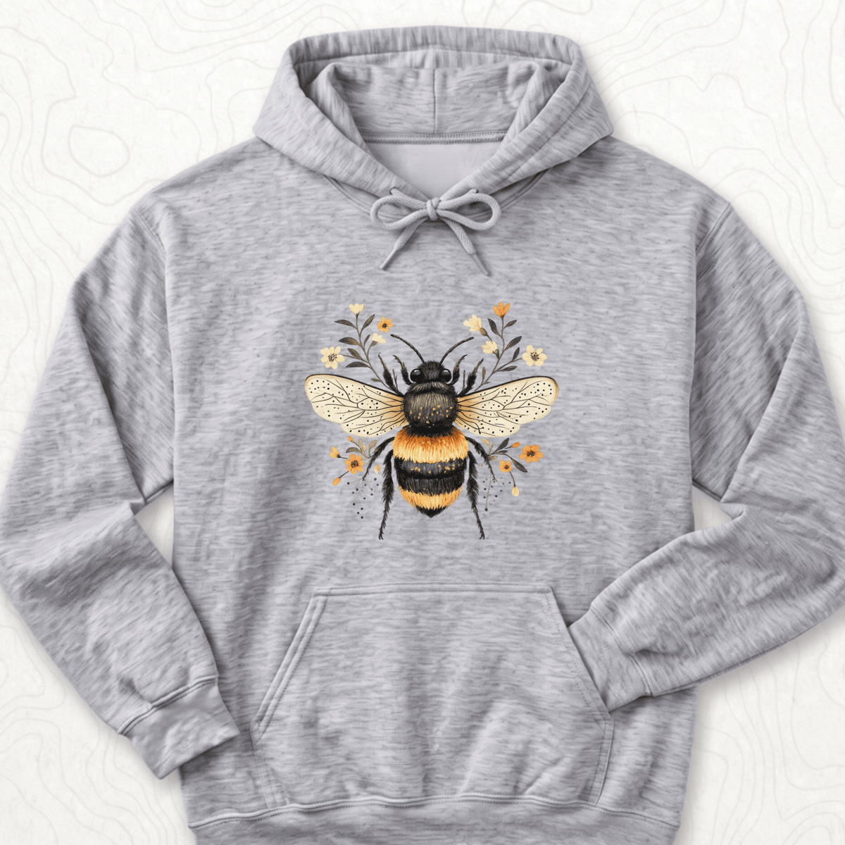 Floral Bumblebee Hoodie - Sport Grey
