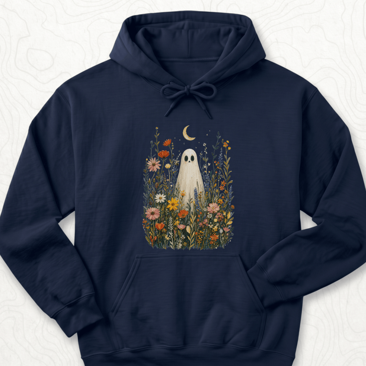Ghost Wildflowers Hoodie - Navy