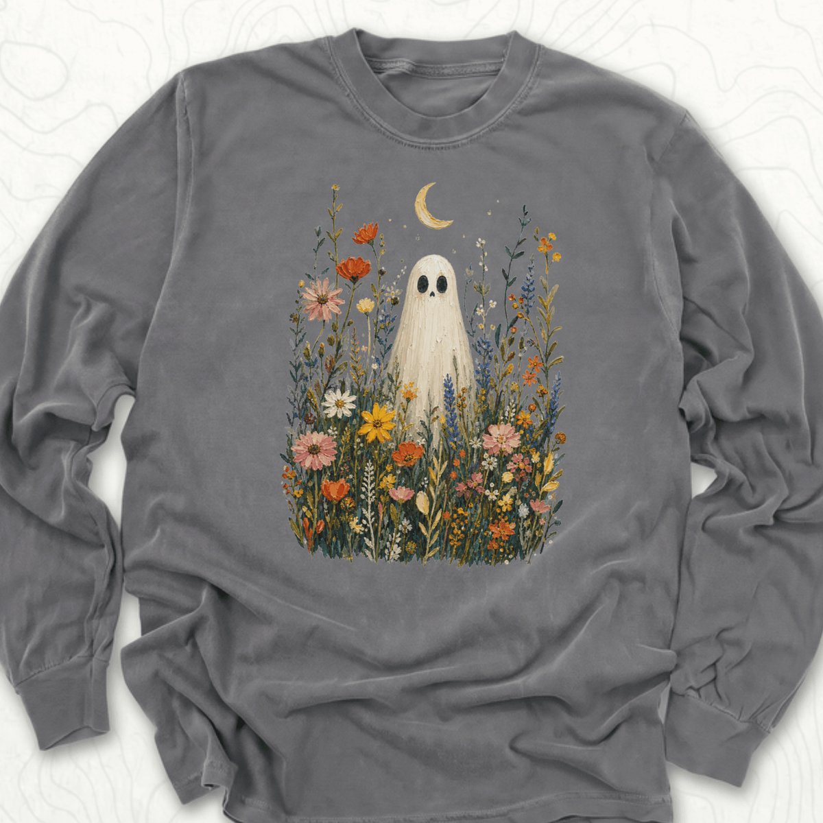 Ghost Wildflowers LS T-shirt - Pepper