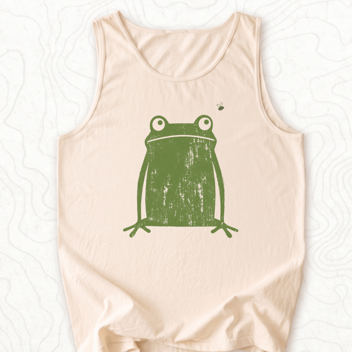 Green Frog Tank Top - Ivory