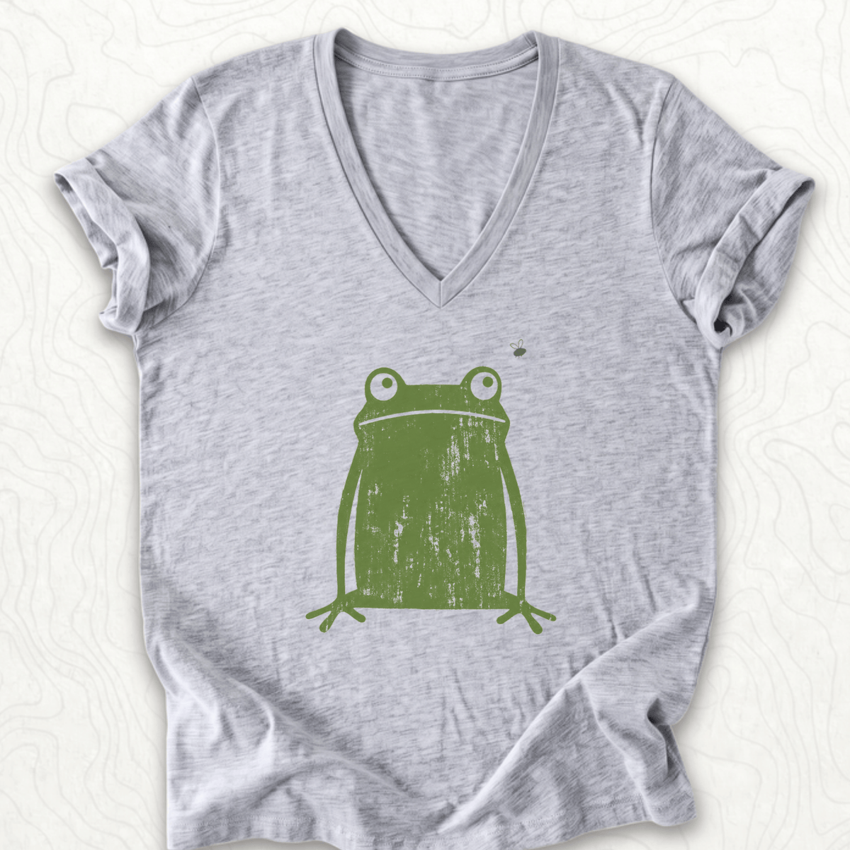 Green Frog V-Neck - Athletic Heather