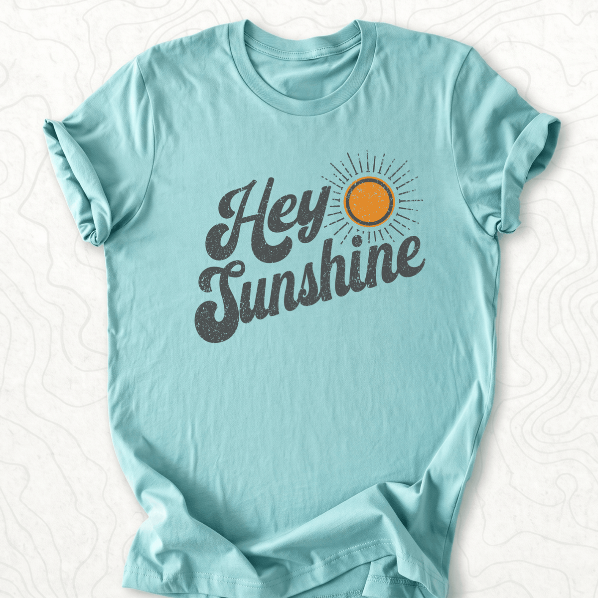 Hey Sunshine Tee - Dusty Blue