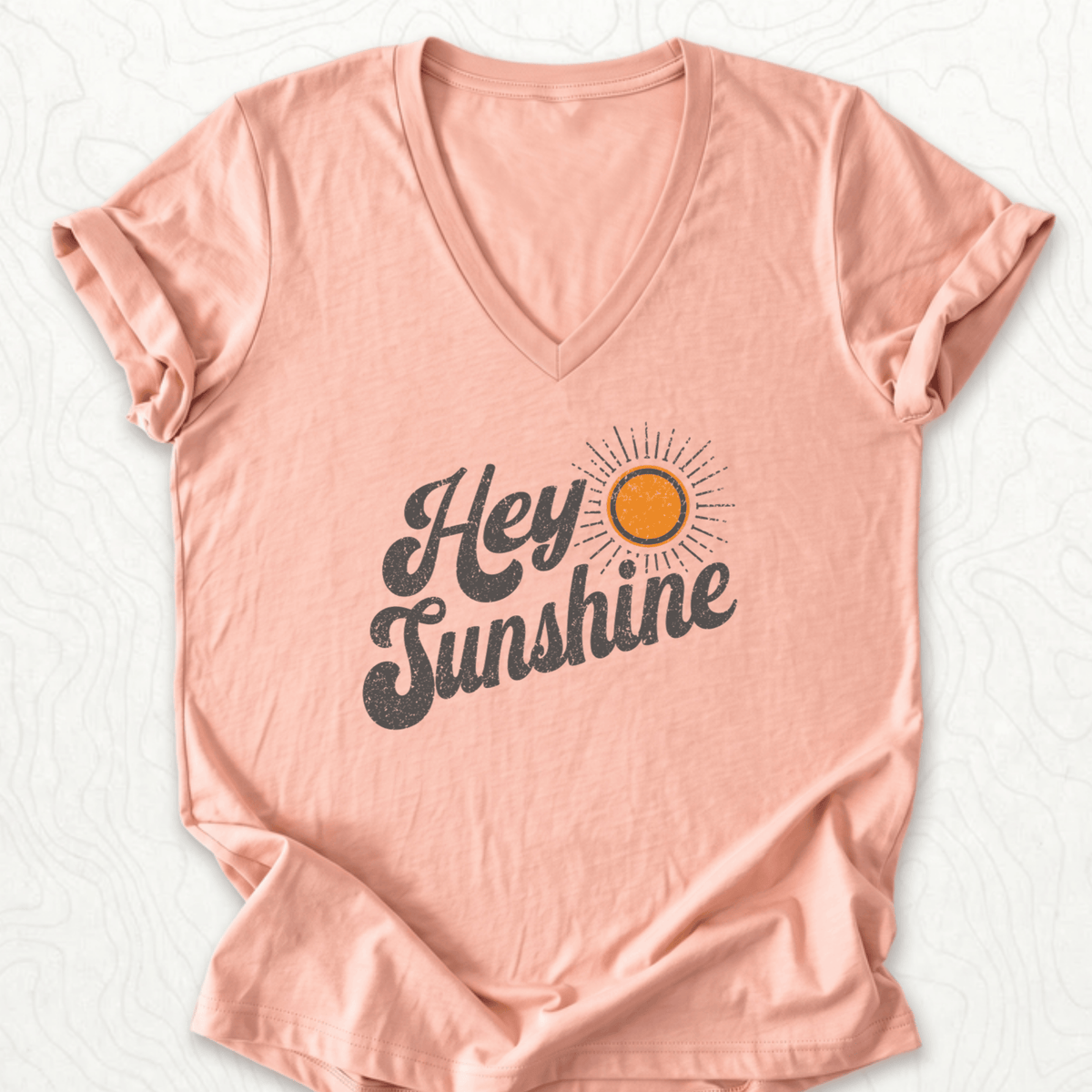 Hey Sunshine V-Neck - Heather Peach