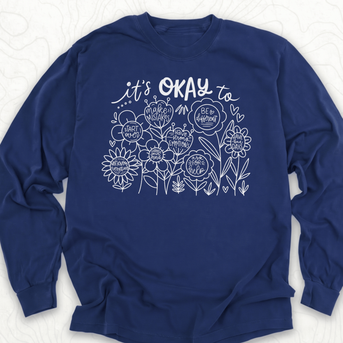 Its Okay LS T-shirt - True Navy
