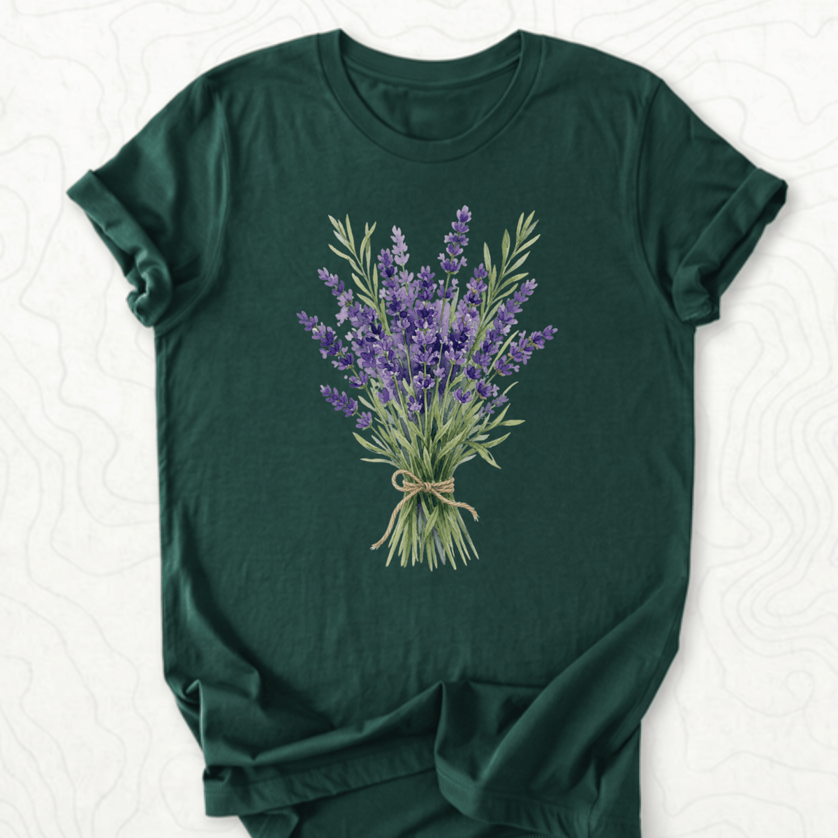 Lavender Bouquet Tee - Forest