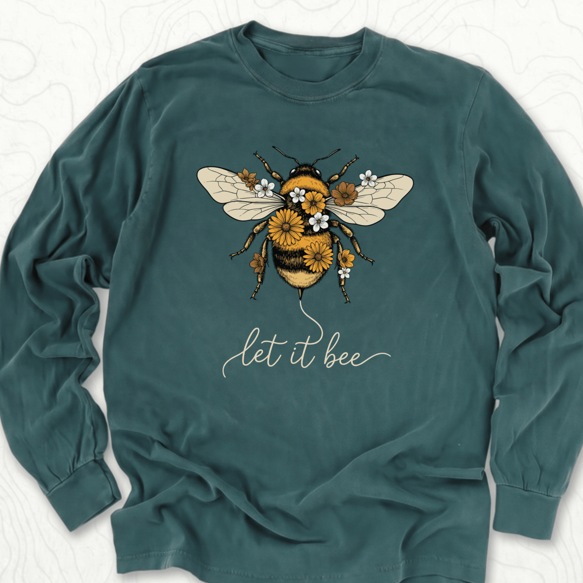 Let It Bee LS T-shirt - Blue Spruce