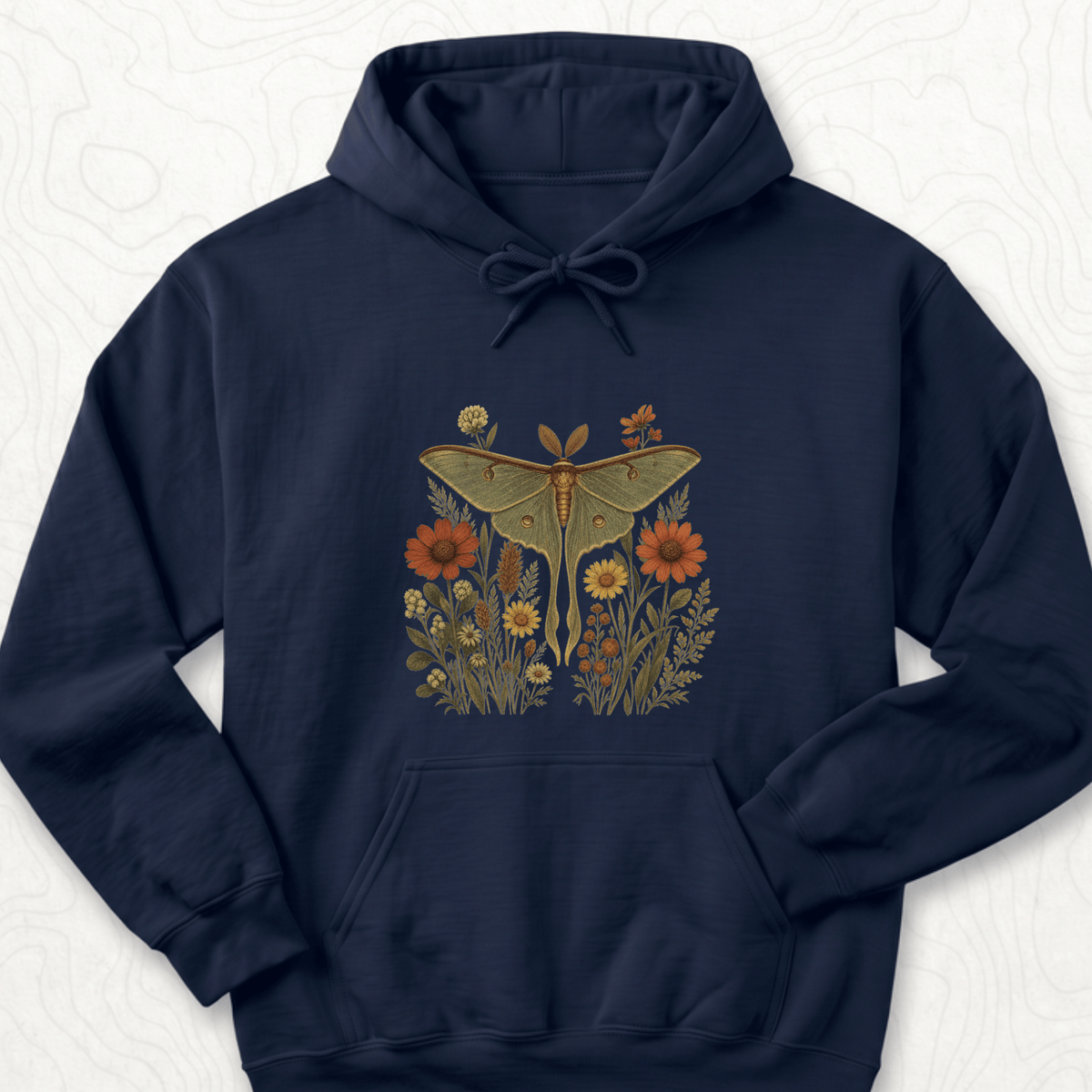 Luna Moth Hoodie - Navy