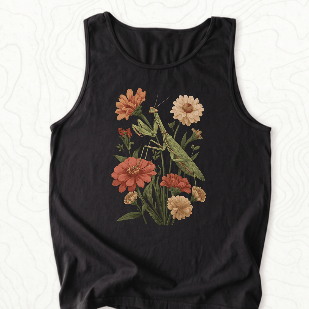 Praying Mantis Tank Top - Black