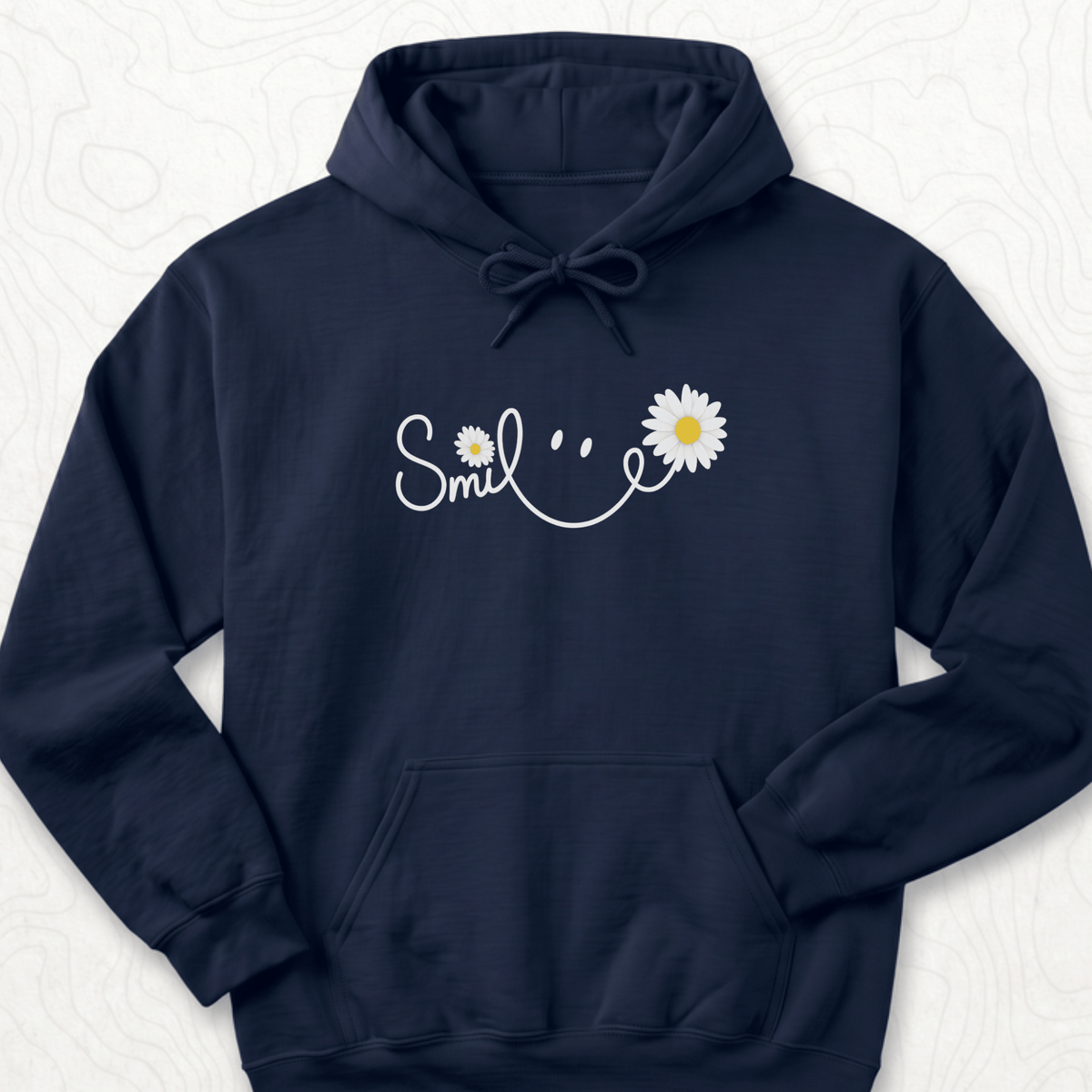 Smile Daisy Hoodie - Navy