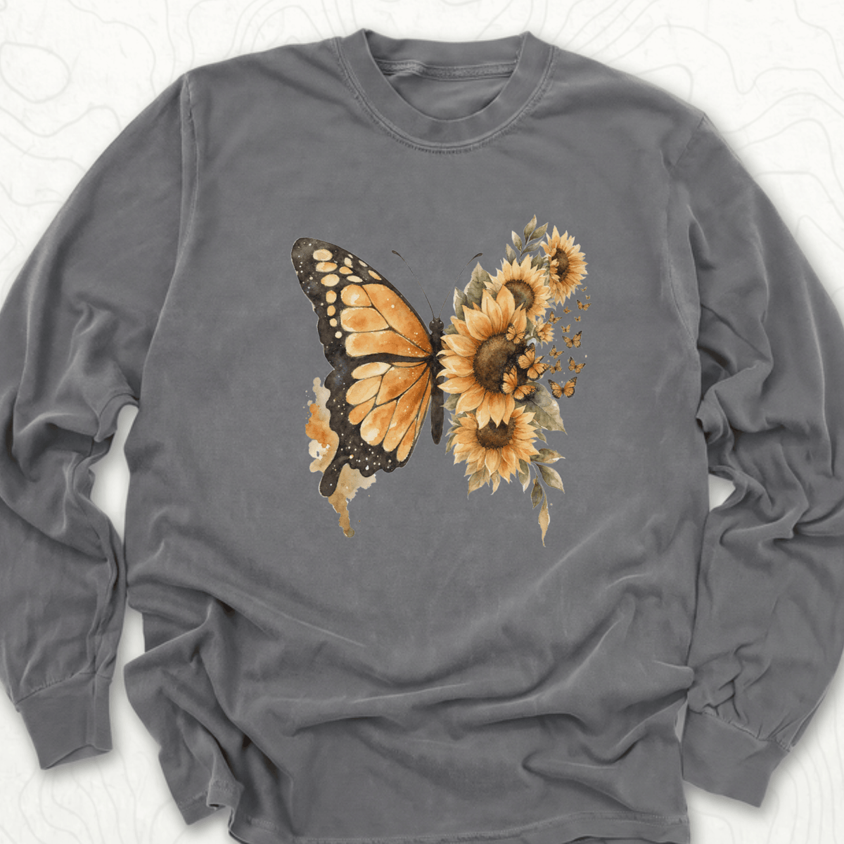 Sunflower Butterfly LS T-shirt - Pepper