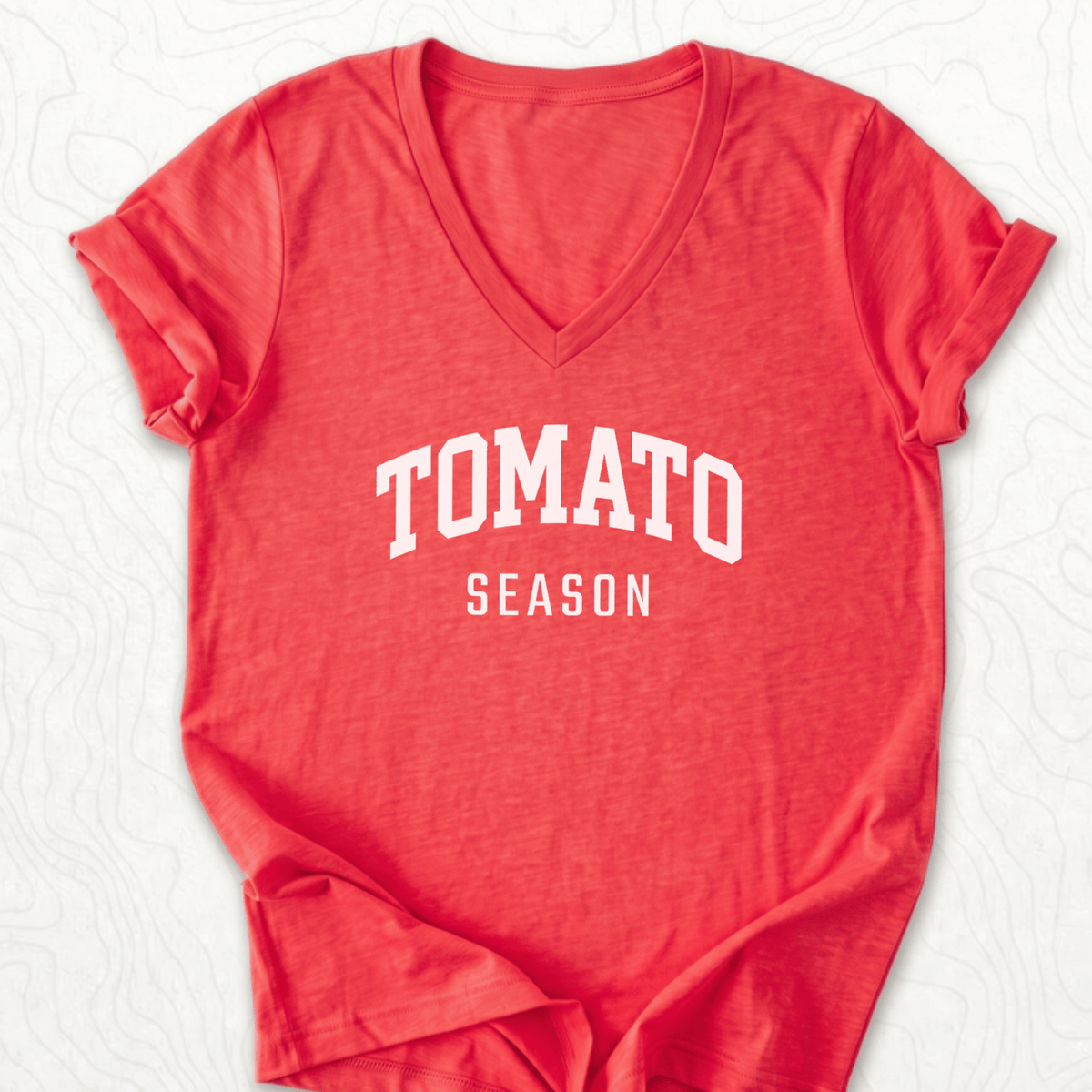 Tomato Season V-Neck - Heather Red