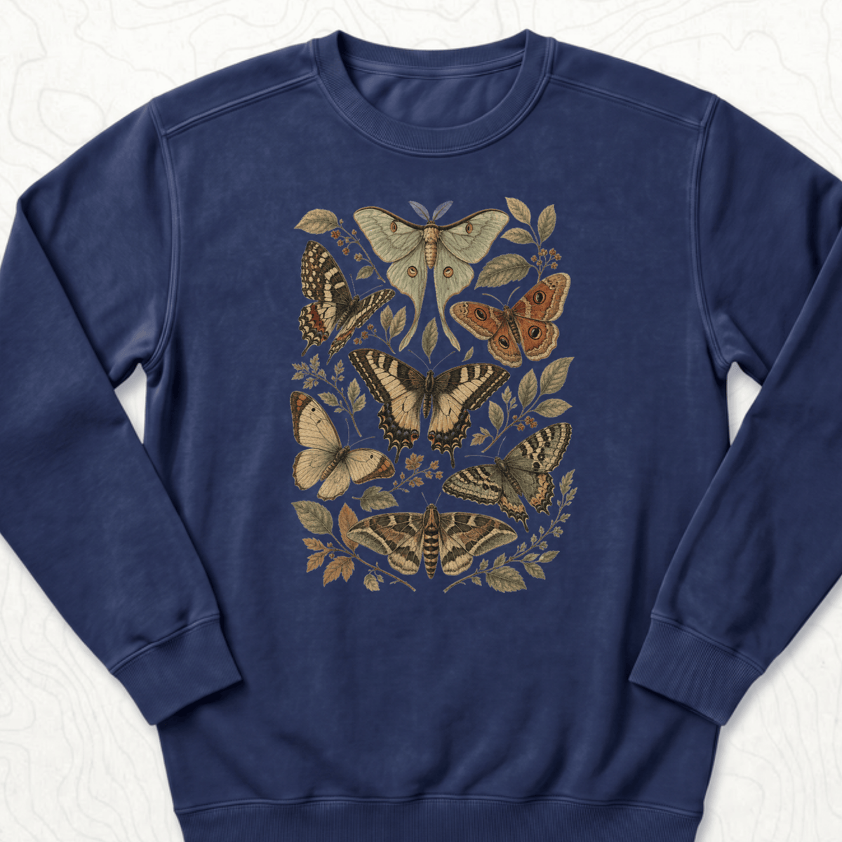 Vintage Butterflies Sweatshirt - True Navy