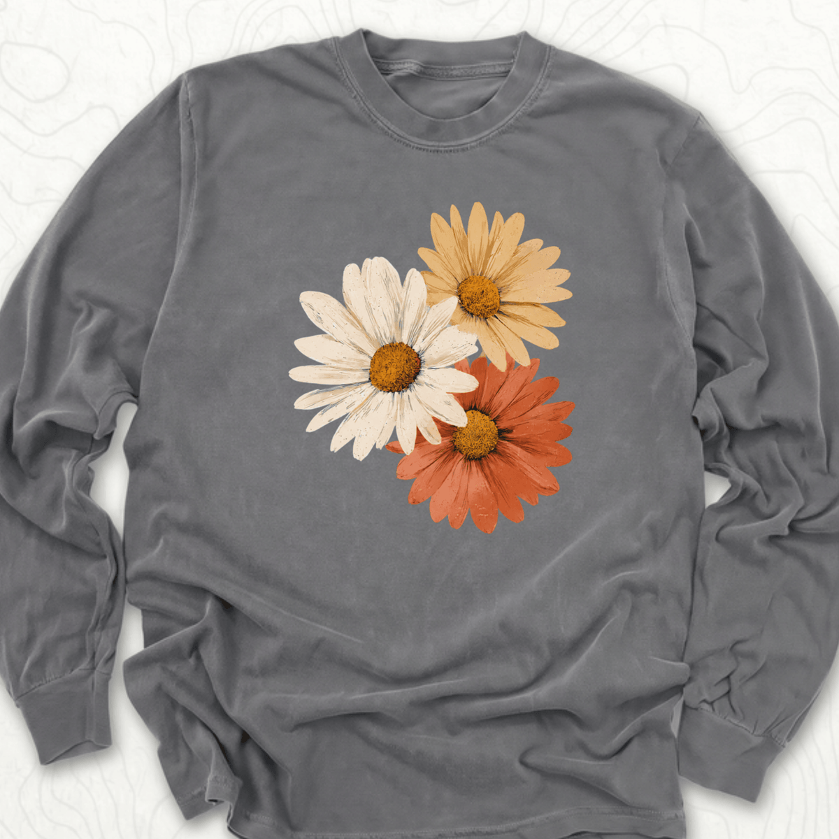 Vintage Daisy Trio LS T-shirt - Pepper