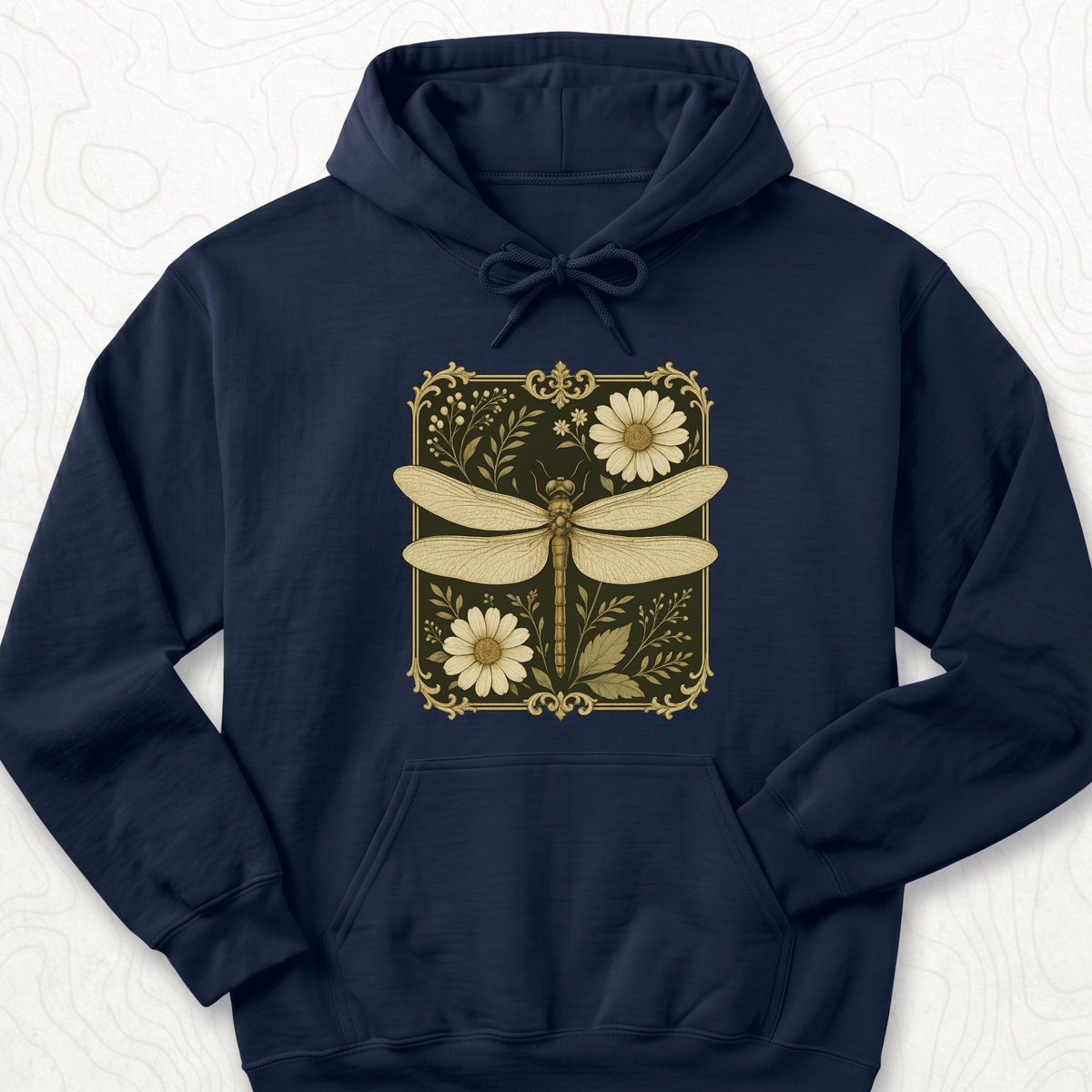Vintage Dragonfly Hoodie - Navy