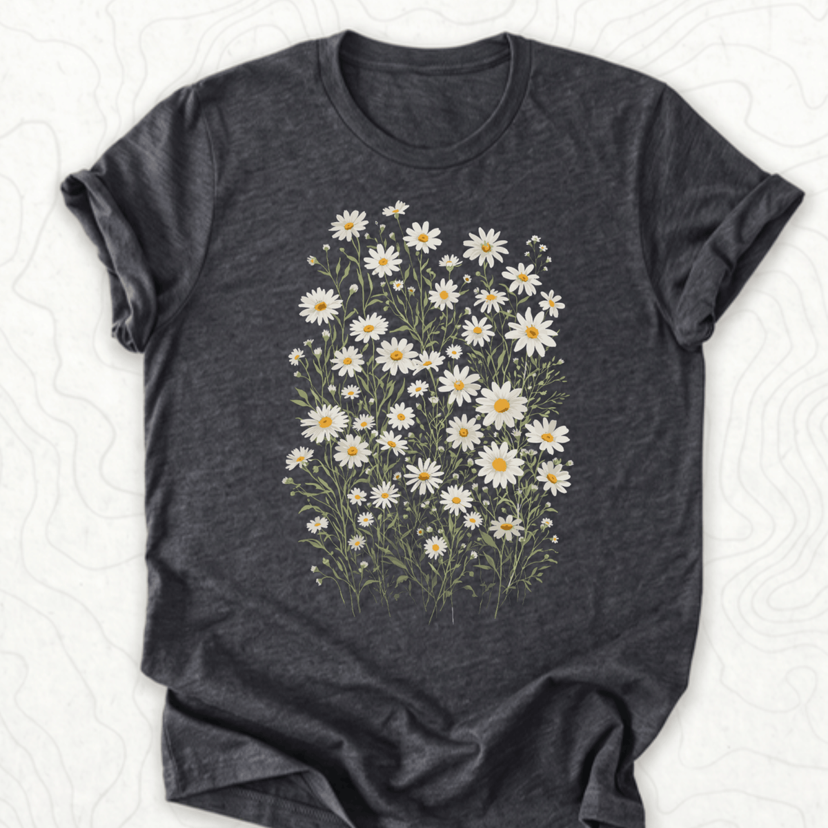 Wild Daisy Bouquet Tee - Dark Grey Heather