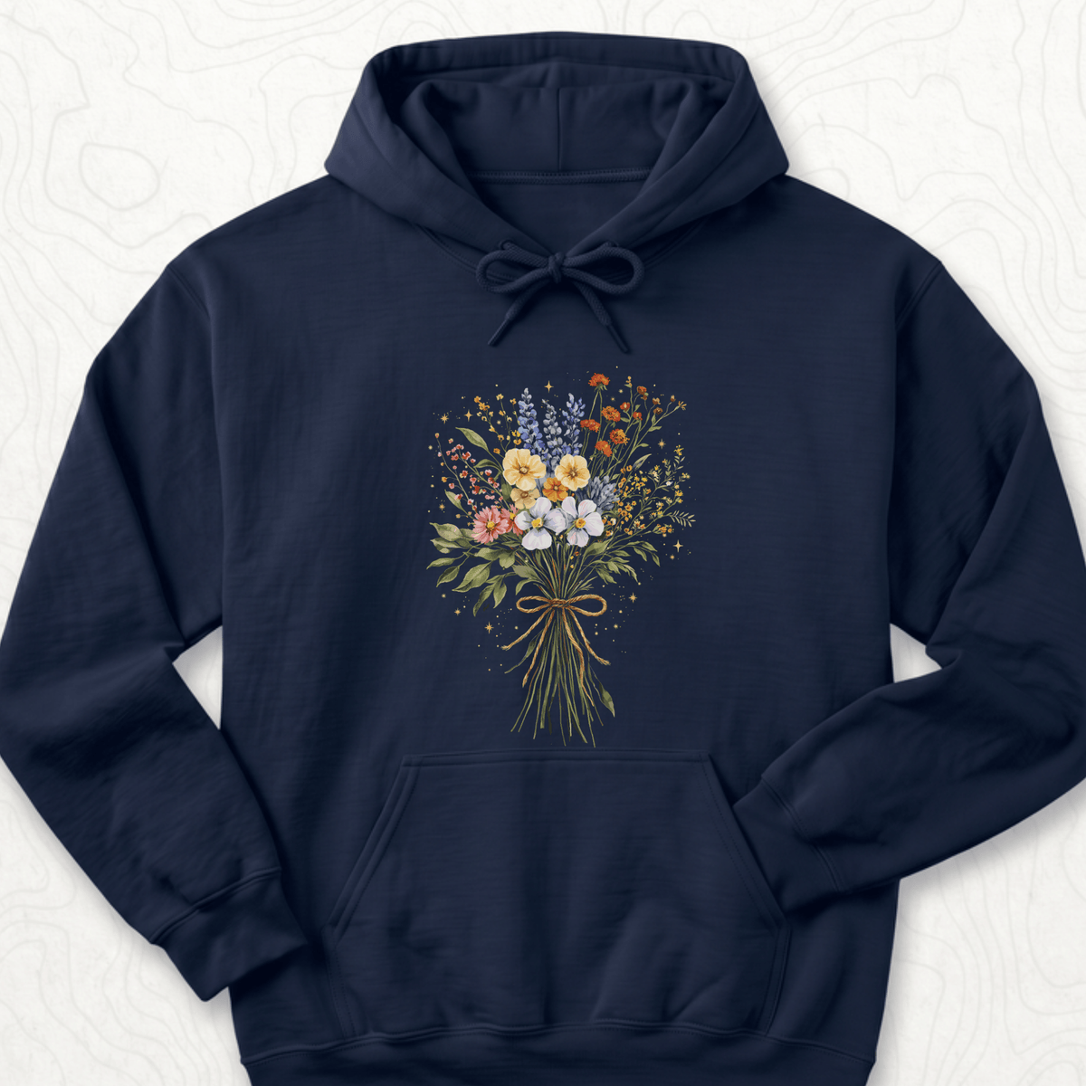 Wildflower Bouquet Hoodie - Navy