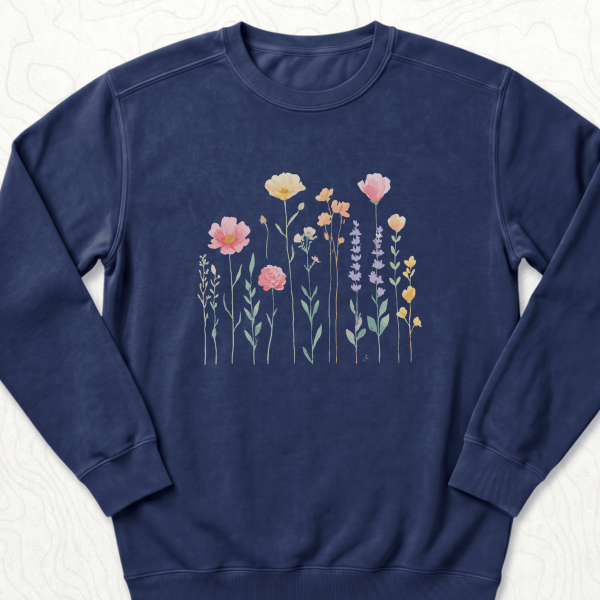 Wildflower Bouquet Sweatshirt - True Navy