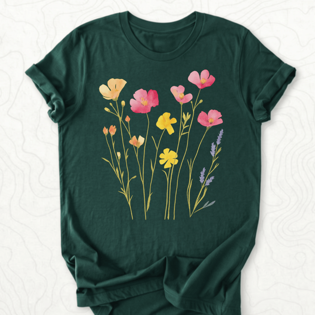 Wildflower Bouquet Tee - Forest