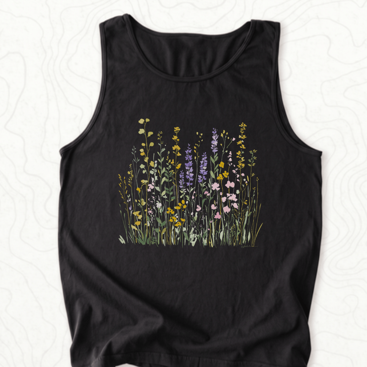 Wildflower Meadow Tank Top - Black