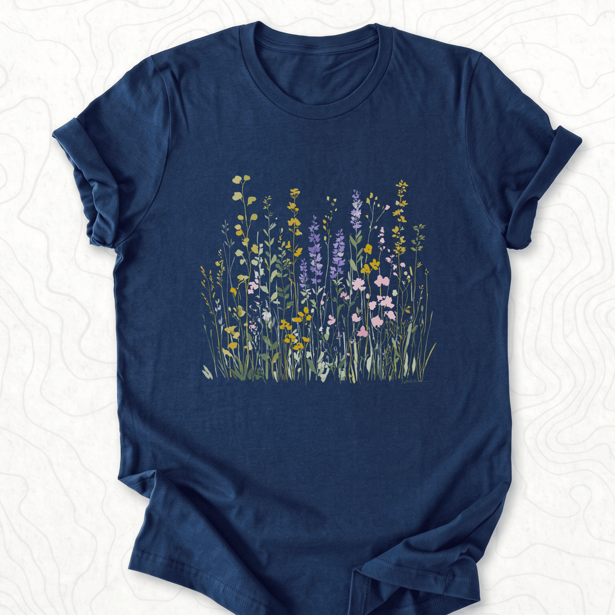 Wildflower Meadow Tee - Navy