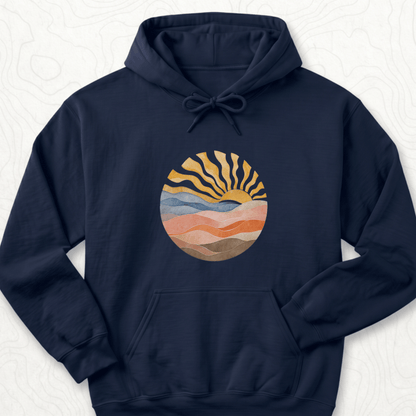 Abstract Sunrise Hoodie - Navy