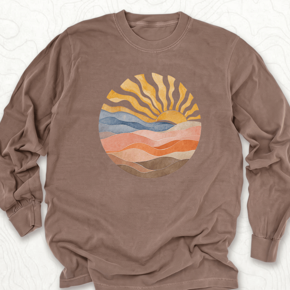 Abstract Sunrise LS T-shirt - Espresso