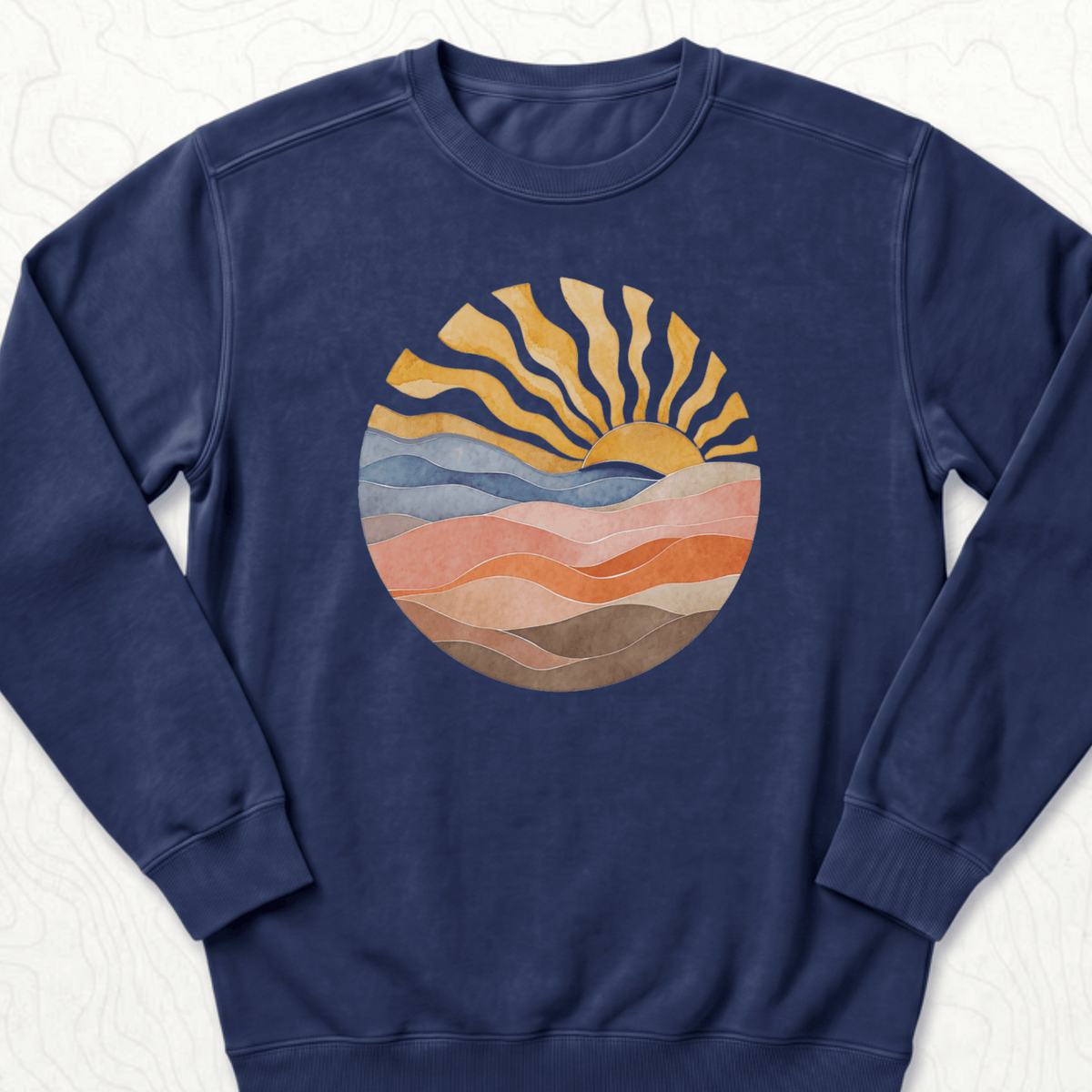 Abstract Sunrise Sweatshirt - True Navy