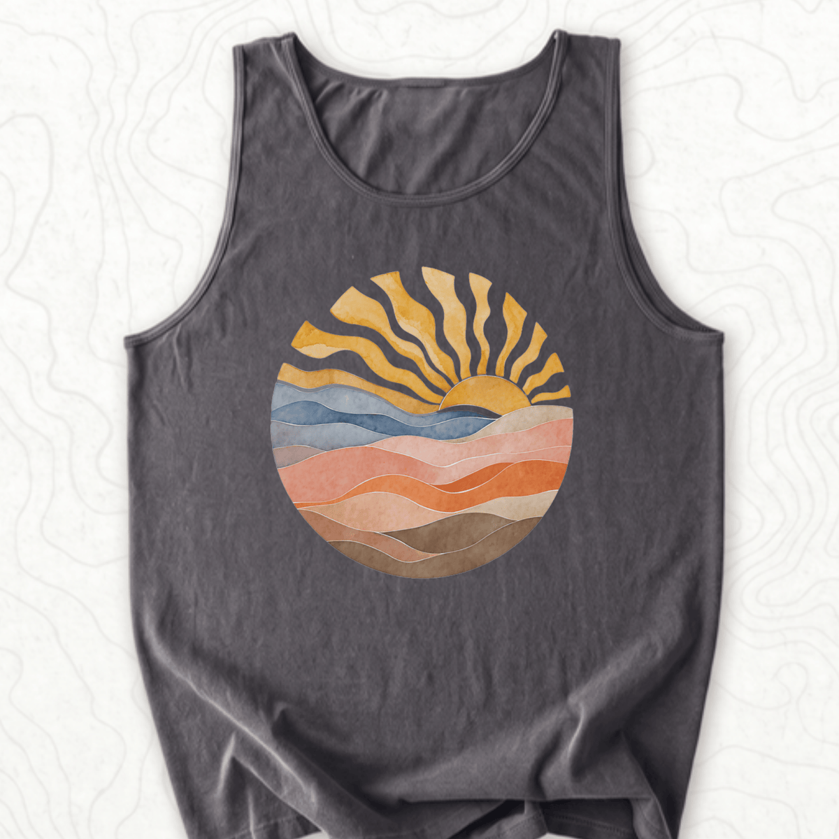 Abstract Sunrise Tank Top - Pepper
