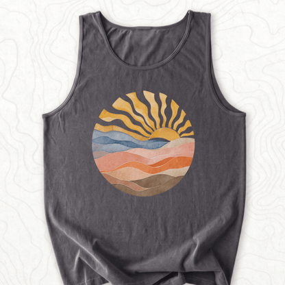 Abstract Sunrise Tank Top - Pepper