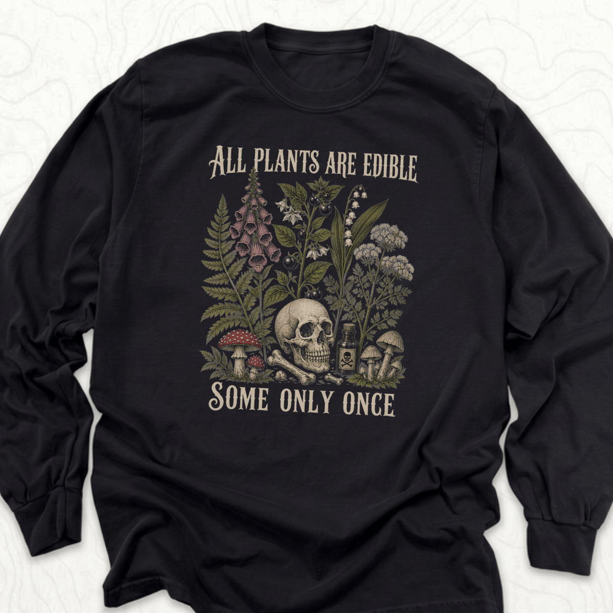 All Plants Edible LS T-shirt - Black