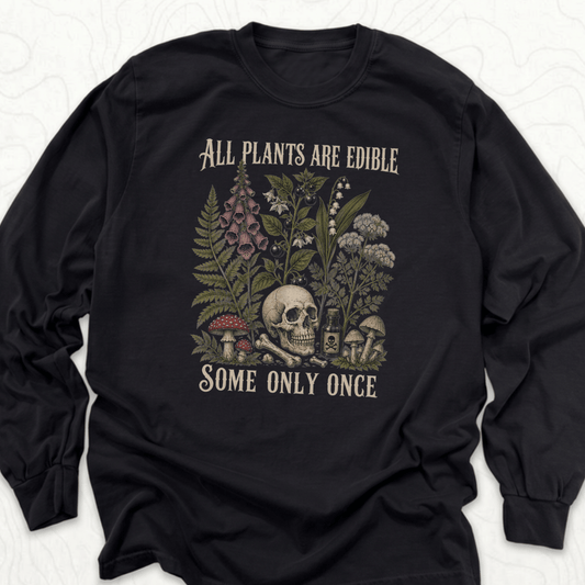 All Plants Edible LS T-shirt - Black