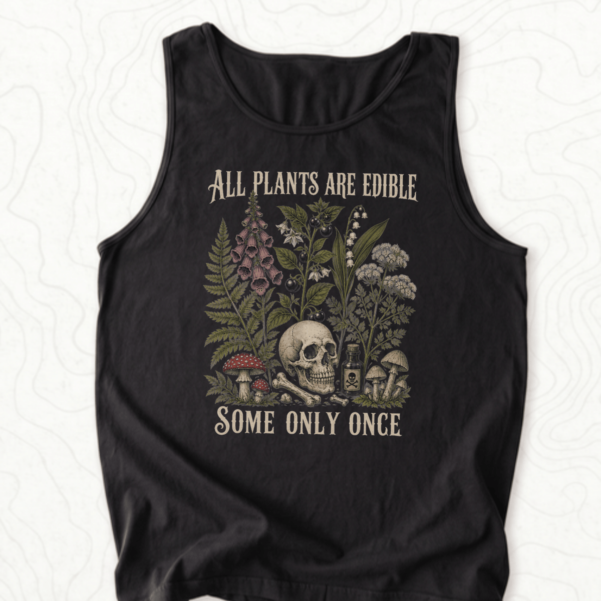 All Plants Edible Tank Top - Black