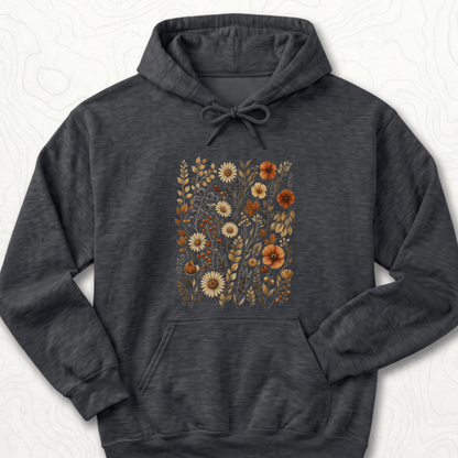 Autumn Wildflowers Hoodie - Dark Heather