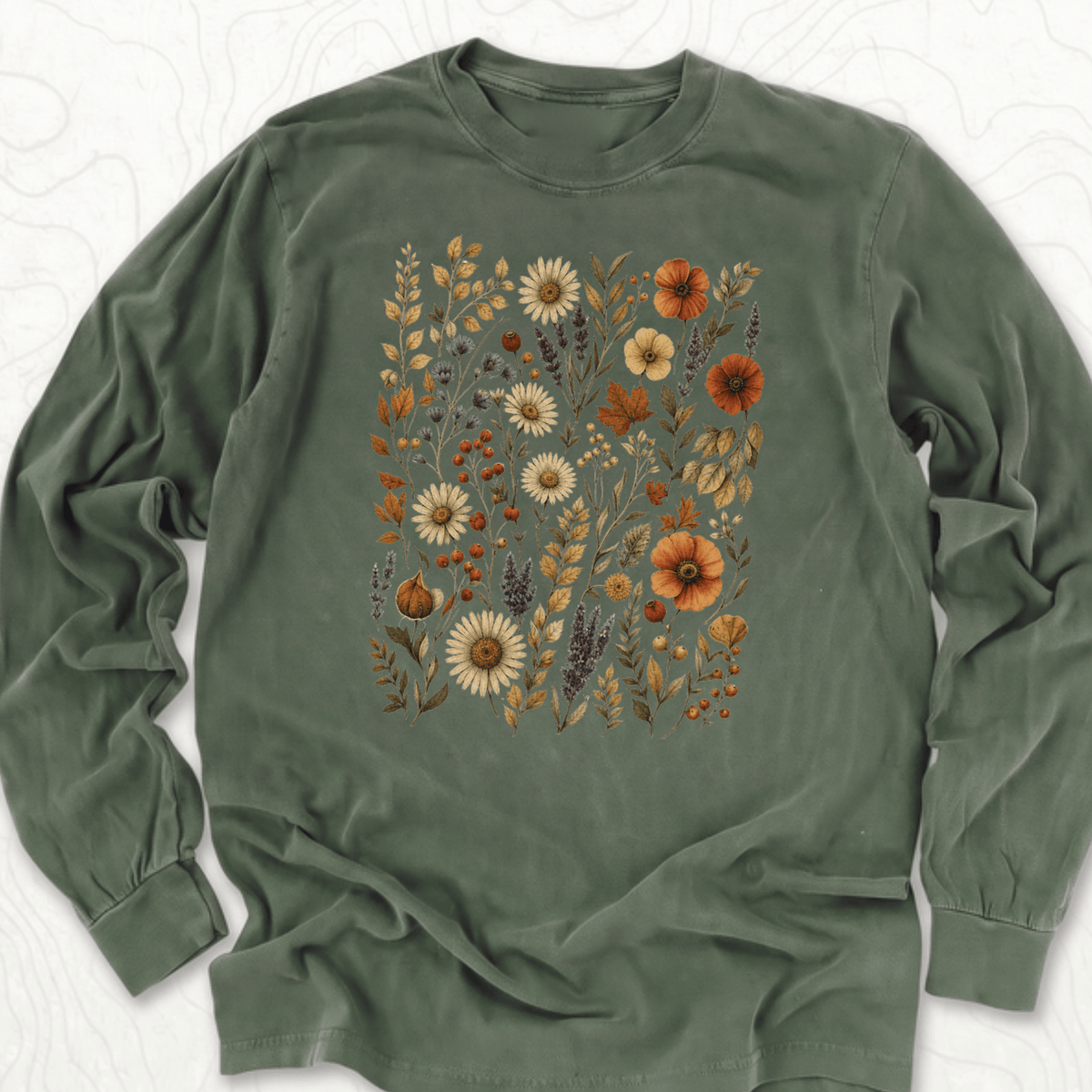 Autumn Wildflowers LS T-shirt - Hemp