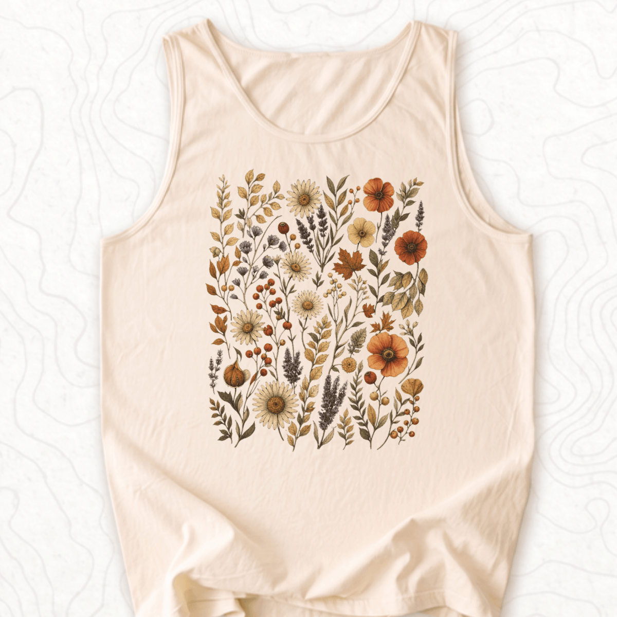Autumn Wildflowers Tank Top - Ivory