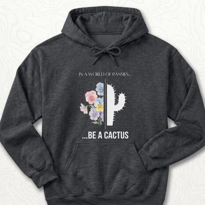 Be A Cactus Hoodie - Dark Heather