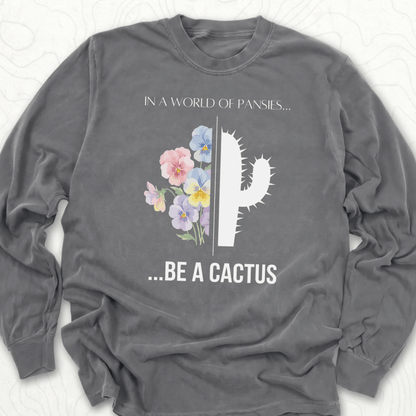 Be A Cactus LS T-shirt - Pepper