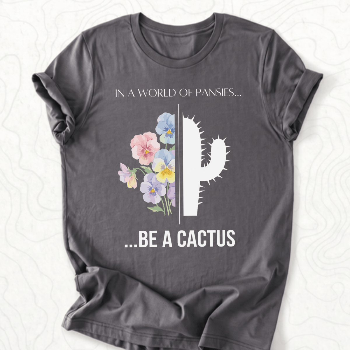 Be A Cactus Tee - Asphalt