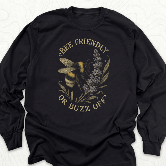 Bee Friendly LS T-shirt - Black