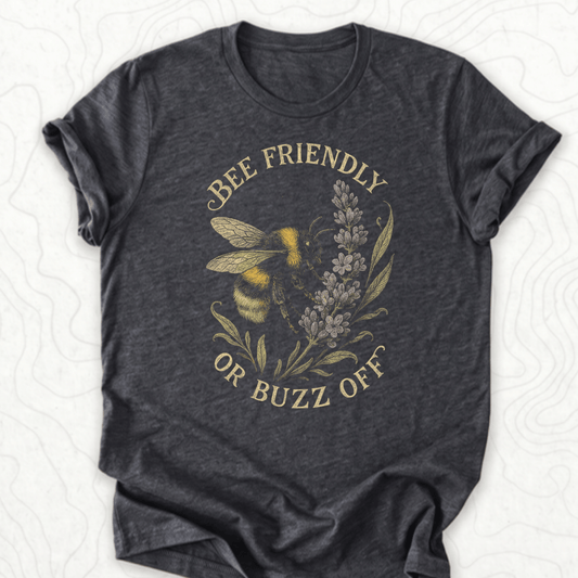 Bee Friendly Tee - Dark Grey Heather